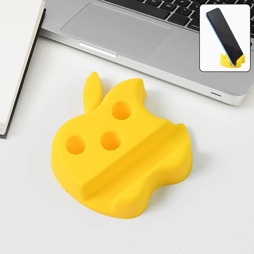 Multi-Functional Apple-Shaped Plastic Mobile Stand with Pen Holder