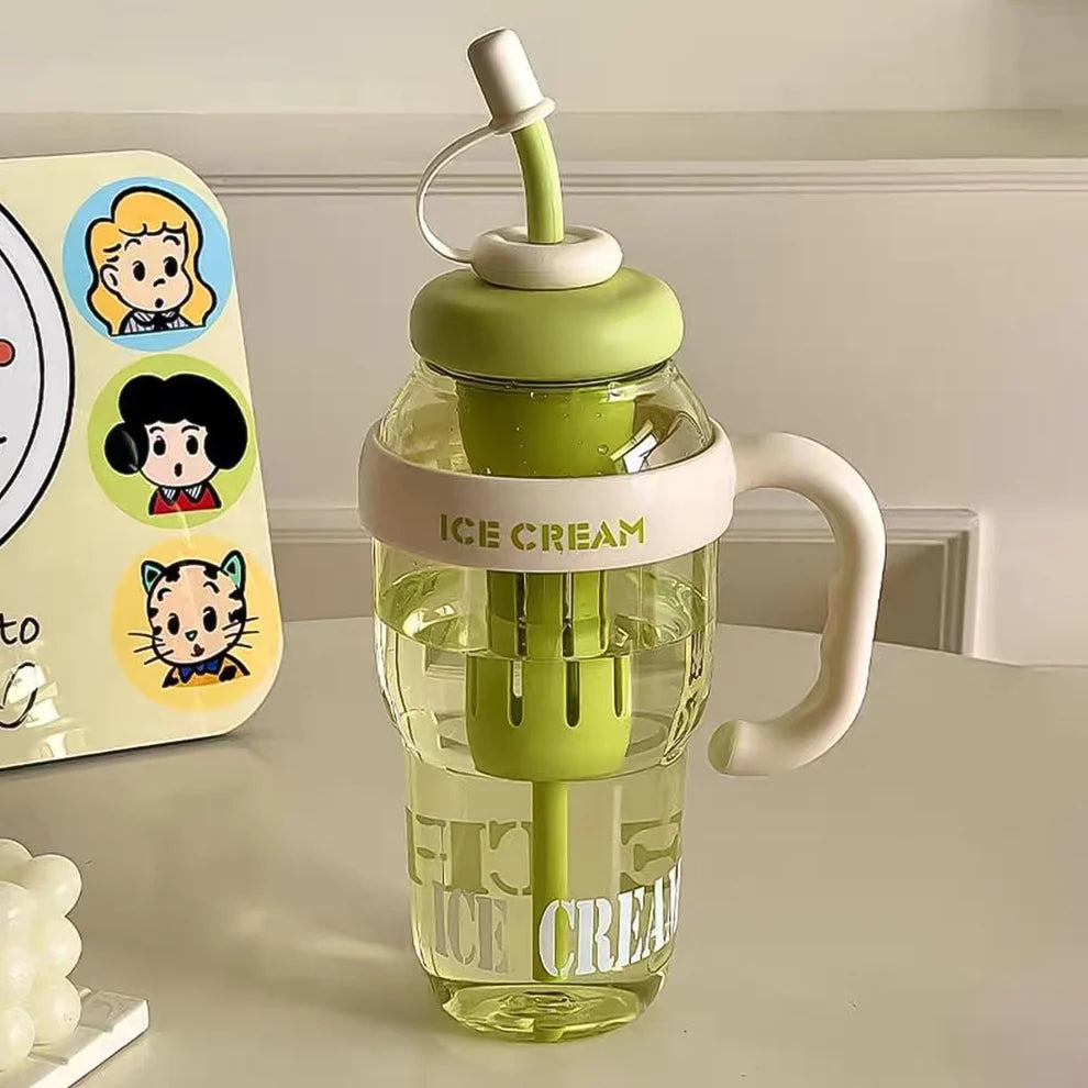 Large Capacity Cute Ice Cream-Themed Water Bottle