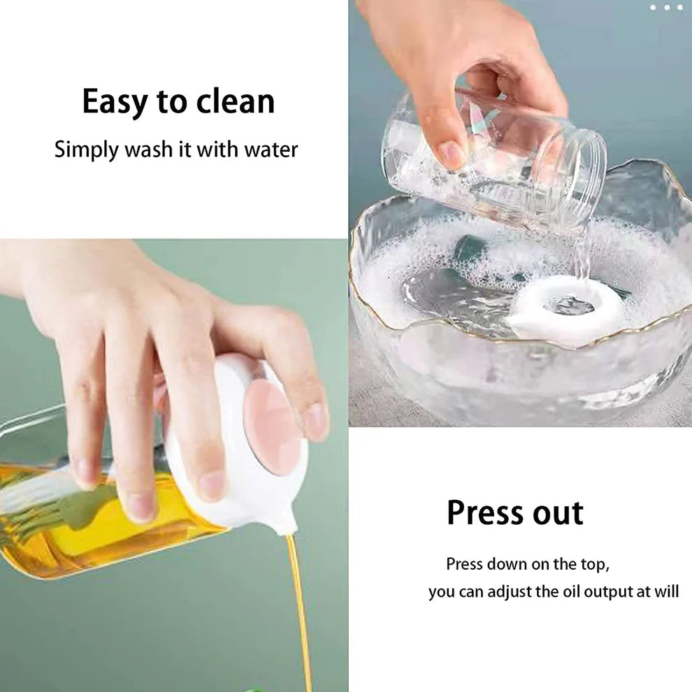 2-in-1 Oil Dispenser with Silicone Oil Brush