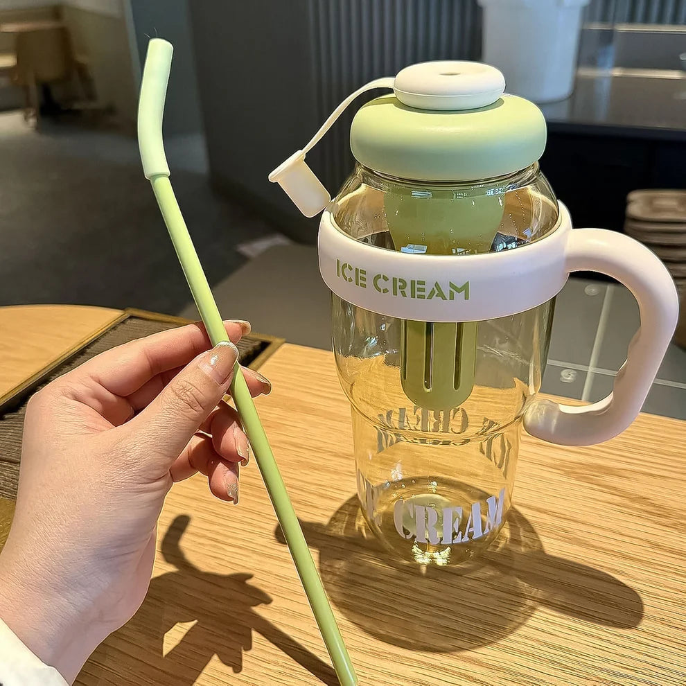 Large Capacity Cute Ice Cream-Themed Water Bottle