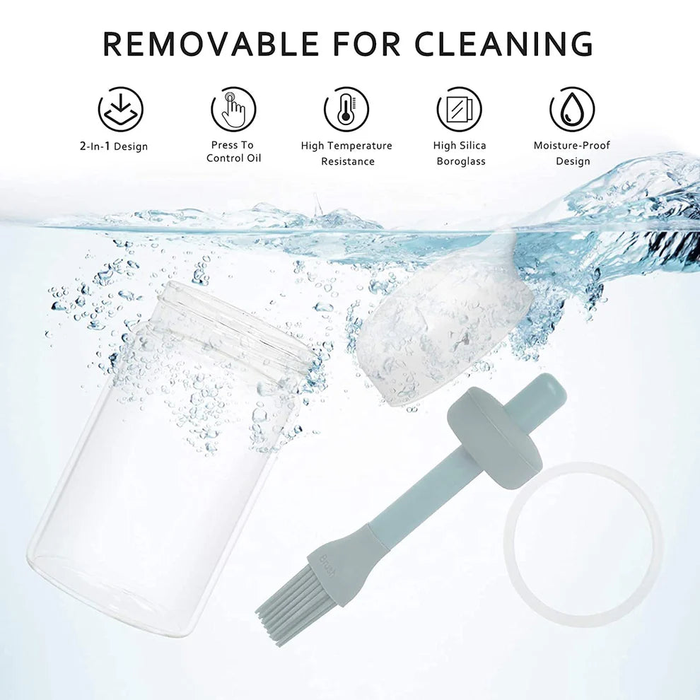 2-in-1 Oil Dispenser with Silicone Oil Brush