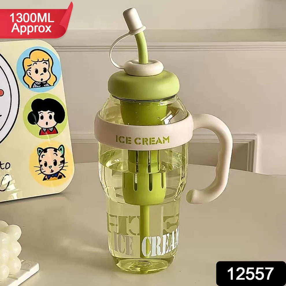 Large Capacity Cute Ice Cream-Themed Water Bottle