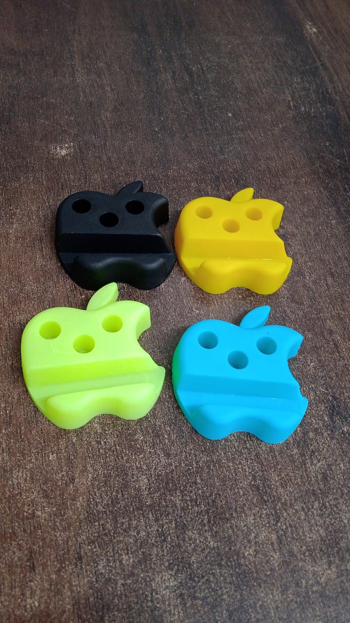 Multi-Functional Apple-Shaped Plastic Mobile Stand with Pen Holder