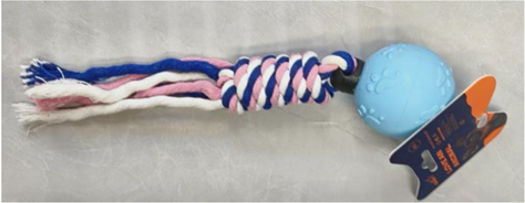 TPR paw print ball + cotton rope set