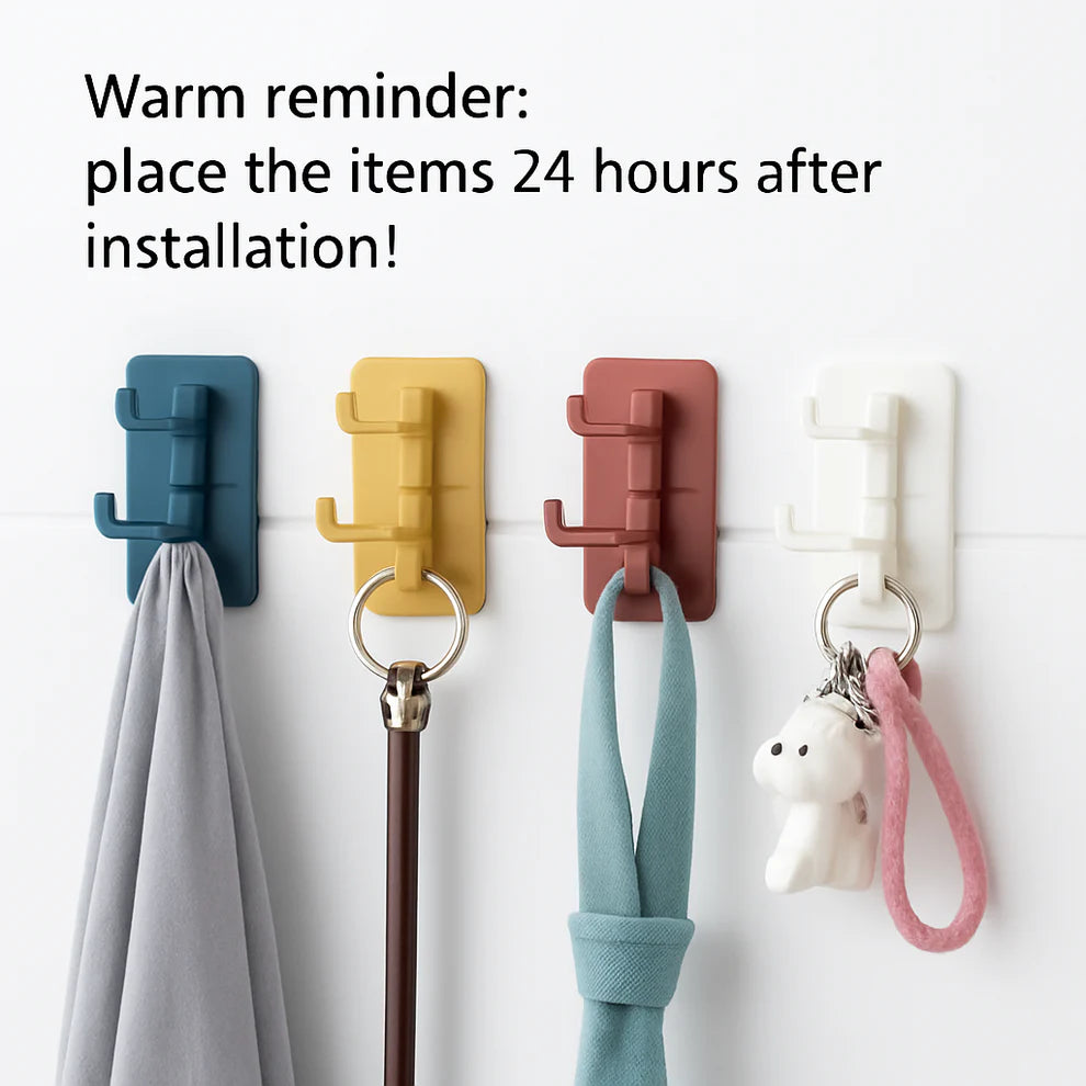 Rotatory Multi-Purpose 4-Hook with Adhesive Sticker