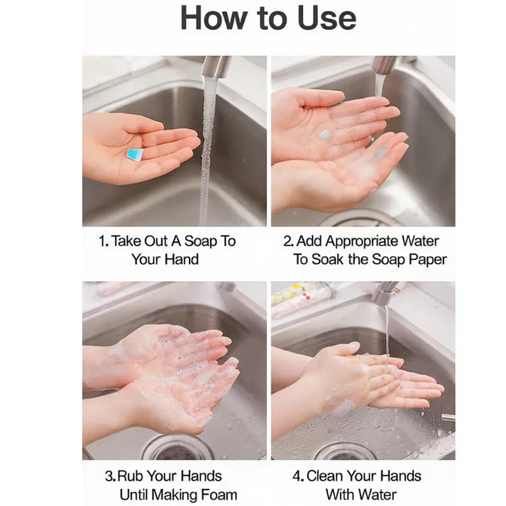 1 Pc Portable Disposable Paper Soap