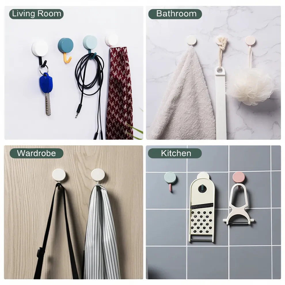Self-Adhesive Wall Hooks (10 Pcs)