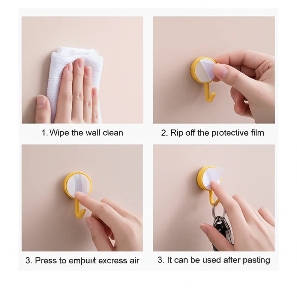 Self-Adhesive Wall Hooks (10 Pcs)